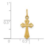 14k Polished Diamond-cut Small Cross Charm - Image 3
