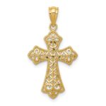 14k Polished Filigree Cross Pendant