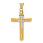 14k Two-Tone Polished Crucifix Pendant