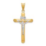 14k Two-Tone Polished Crucifix Pendant