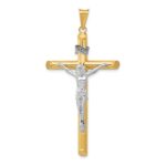14k Two-Tone Polished Crucifix Pendant
