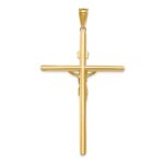 14k Two-Tone Polished INRI Crucifix Pendant - Image 4