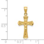 14k Diamond-cut Crucifix Pendant - Image 4