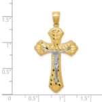 14k Two-tone Diamond-cut Passion Crucifix Pendant - Image 3
