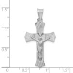 14k White Gold Crucifix Pendant - Image 3