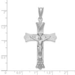 14k White Gold Crucifix Pendant - Image 3