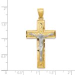 14k Two-tone Diamond-cut Latin Crucifix Pendant - Image 3