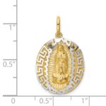 14k Two-Tone Our Lady Of Guadalupe Semi-solid Oval Pendant - Image 3