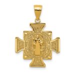 14k Polished Solid San Benito 2-Sided Cross Pendant