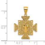 14k Polished Solid San Benito 2-Sided Cross Pendant - Image 3