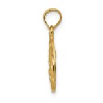 14K Satin and Diamond-Cut Baptism Oval Pendant - Image 2