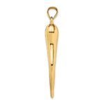 14k Hollow 3-D Italian Horn Pendant - Image 2