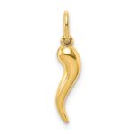 14k Hollow Italian Horn Pendant - Image 3