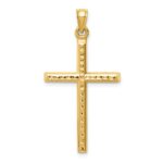 14k Hollow Diamond-cut Cross Pendant
