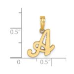 14KY Script Letter A Initial Pendant - Image 3