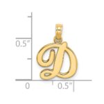 14KY Script Letter D Initial Pendant - Image 3