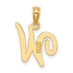 14KY Script Letter W Initial Pendant - Image 4