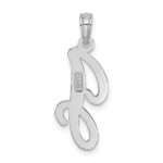 14KW White Gold Script Letter J Initial Pendant - Image 4