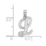 14KW White Gold Script Letter L Initial Pendant - Image 3