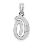 14KW White Gold Script Letter O Initial Pendant - Image 4