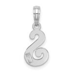14KW White Gold Script Letter S Initial Pendant - Image 4