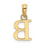 14KY Polished Block Letter B Initial Pendant - Image 4