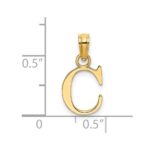 14KY Polished Block Letter C Initial Pendant - Image 3