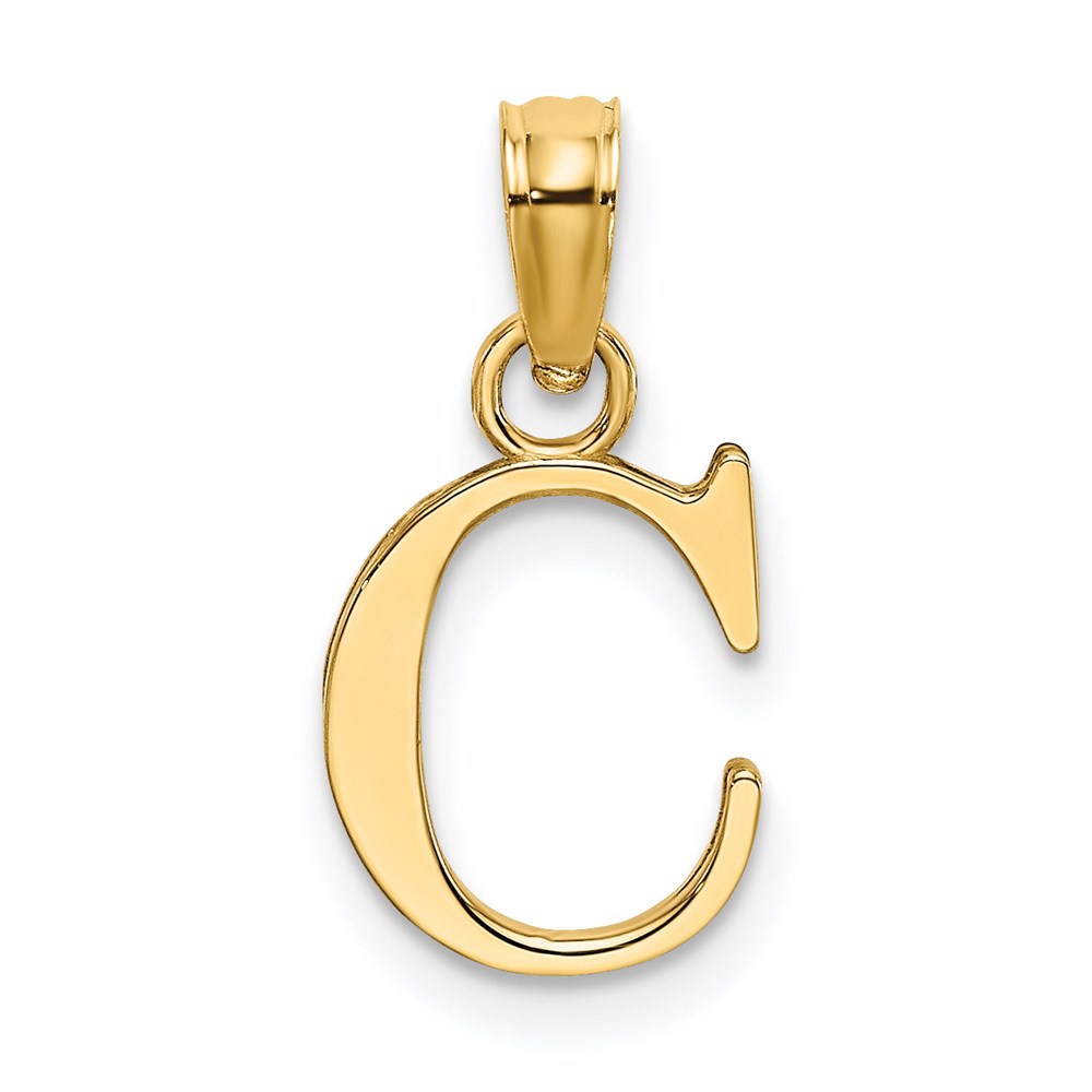 K6423C.jpg 14KY Polished Block Letter C Initial Pendant - Image 1
