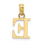 14K Polished Block Letter E Initial Pendant - Image 4