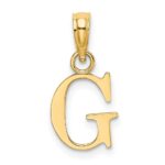 14K Polished Block Letter G Initial Pendant