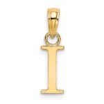 14K Polished Block Letter I Initial Pendant - Image 4