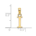 14K Polished Block Letter I Initial Pendant - Image 3