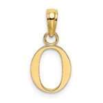 14K Polished Block Letter O Initial Pendant - Image 4