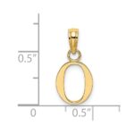 14K Polished Block Letter O Initial Pendant - Image 3