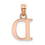 14K Rose Gold Polished Block Letter D Initial Pendant - Image 3