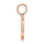 14K Rose Gold Polished Block Letter U Initial Pendant - Image 2