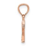 14K Rose Gold Polished Block Letter Z Initial Pendant - Image 2