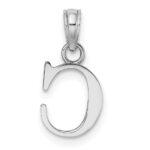 14KW Polished Block Letter C Initial Pendant - Image 4