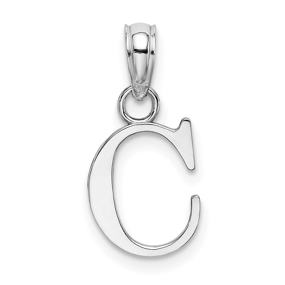 K6423WC.jpg 14KW Polished Block Letter C Initial Pendant - Image 1