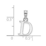 14KW Polished Block Letter D Initial Pendant - Image 3