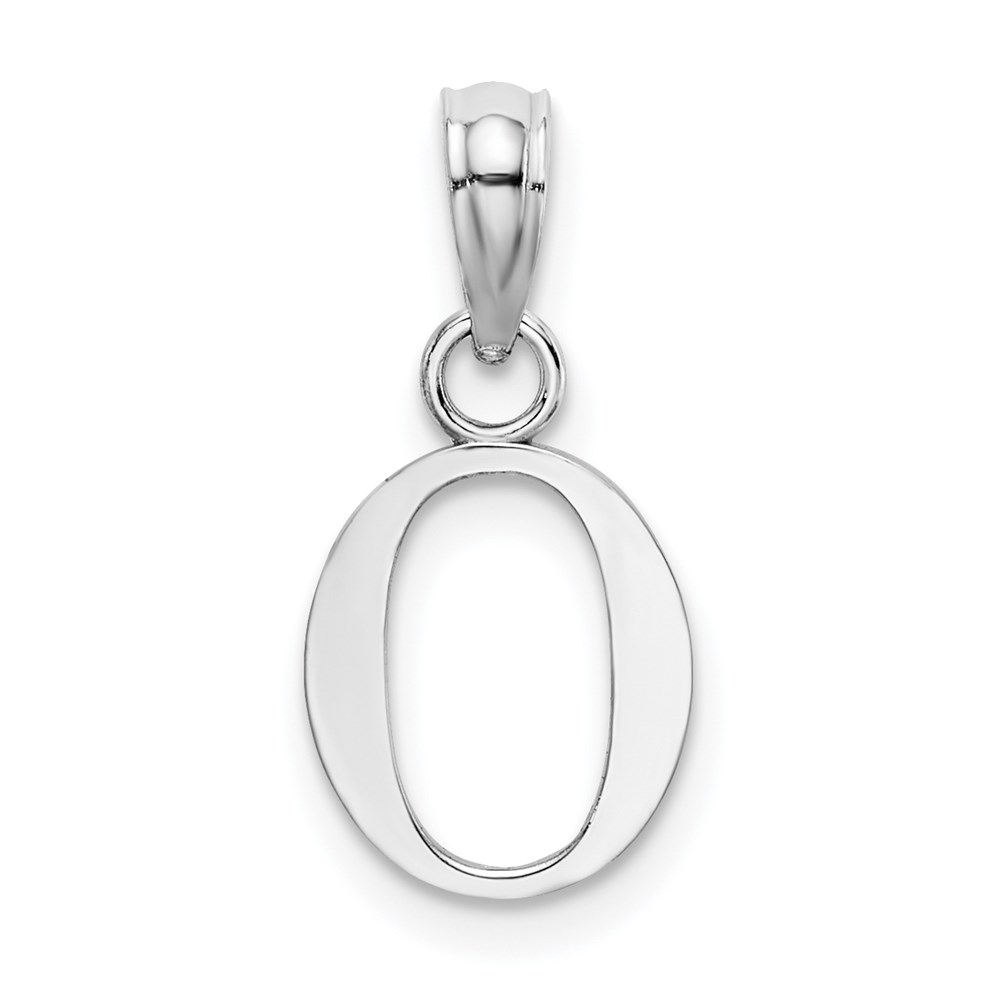 K6423WO.jpg 14K White Gold Polished Block Letter O Initial Pendant - Image 1