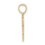 14KY Heart Script Letter O Initial Charm - Image 2