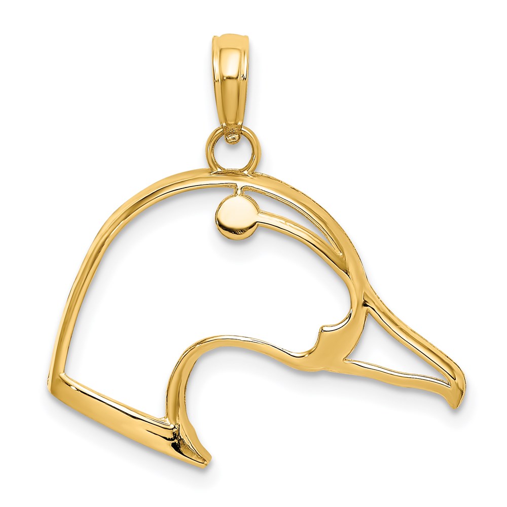 K6441.jpg 14K Cut-Out Duck Head Charm - Image 1