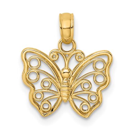 14K Cut-Out Small Butterfly Charm