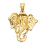 14K 2-D Elephant Head with Twisted Trunk Charm - Image 4
