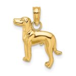 14K Polished Greyhound Dog Charm