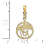 14K Flamingos In Circle Charm - Image 3