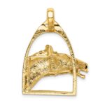 14K Polished Horse Head in Stirrup Charm - Image 4
