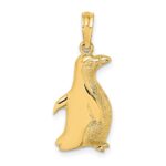 14K 2-D Polished and Textured Penguin Charm