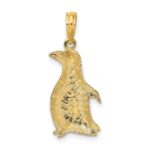 14K 2-D Polished and Textured Penguin Charm - Image 4